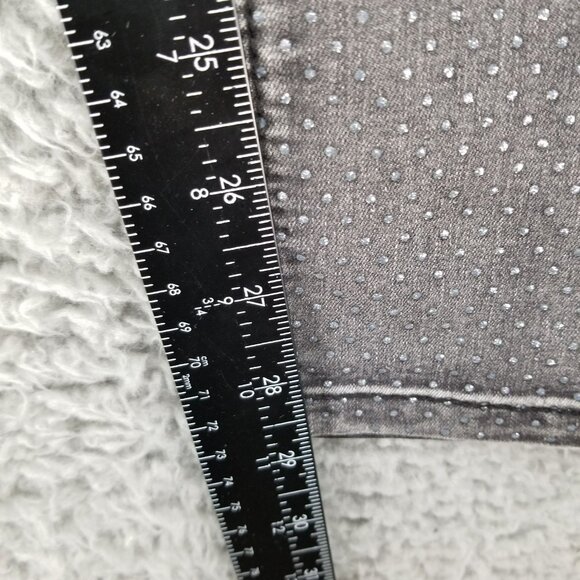 Democracy Jeans Womens 4 Gray Sparkle Glitter Dot Skinny Stretch Denim - Picture 6 of 10